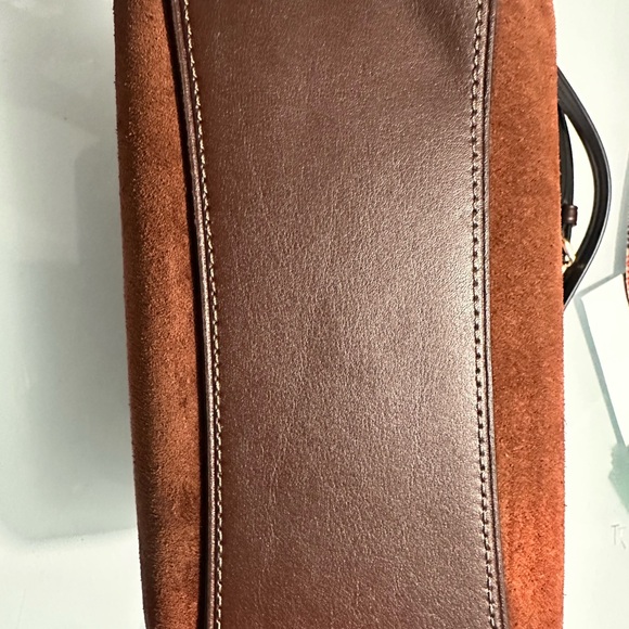 Coach Suede Mini Rowan Satchel with Pink Silk Scarf - Picture 5 of 6